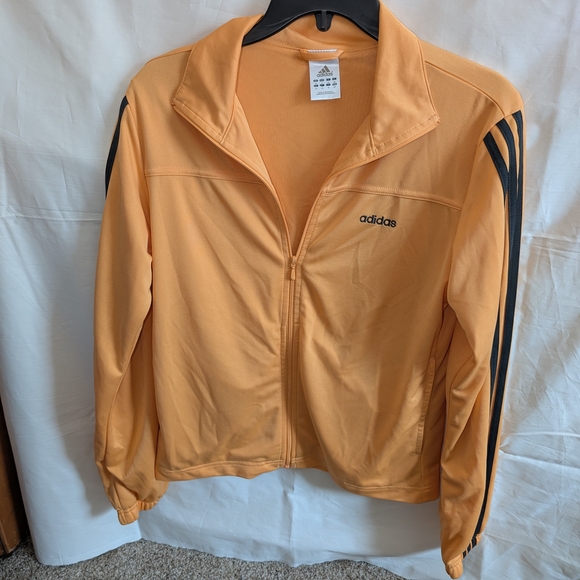 adidas Jackets & Blazers - adidas Peach-Orange Track Jacket with Black Stripes